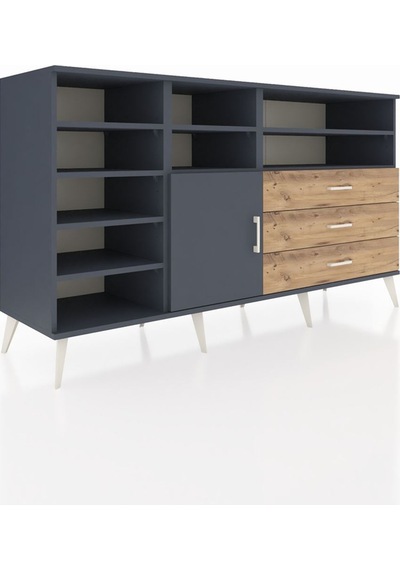 Kronos Konsol 8 Raflı 3 Çekmeceli Tek Kapaklı 176x59x99 Antrasit Antrasit-antrasit/çam Kronos Konsol 8 Raflı 3 Çekmeceli Tek Kapaklı 176x59x99 Antrasit Antrasit-antrasit/çam