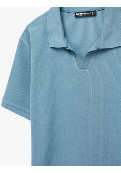 Koton Regular Fit Kısa Kollu Pamuklu Polo Yaka Tişört Mavi 6sam10393mk