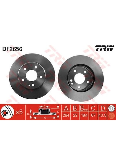 Trw Df2656 Fren Diski Ön C-serisi W202 93-00 S202 96-00 2024210912
