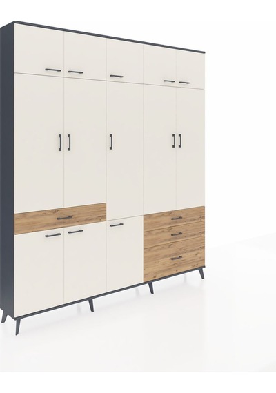 Arges Dolap 8 Raflı 4 Çekmeceli 3 Askılı 220x30x243 Antrasit-aytaşı/çam Aytası/atlas Çam Arges Dolap 8 Raflı 4 Çekmeceli 3 Askılı 220x30x243 Antrasit-aytaşı/çam Aytası/atlas Çam