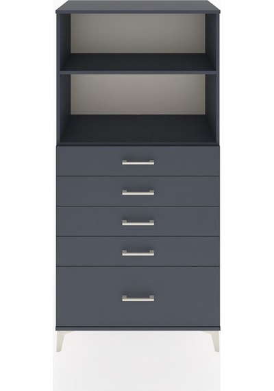 Hyperion Dolap 2 Raflı 5 Çekmeceli 88x44x182 Antrasit-antrasit Antrasit