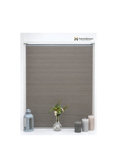 Hanedizayn %100 Blackout Karartma Honeycomb Plise Perde Işık Geçirmeyen Isı Yalıtımlı Perde Ekru Honey01