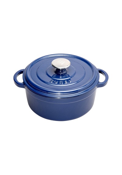 Aroma Kapak Mavi Yuvarlak Tencere Döküm 24 Cm