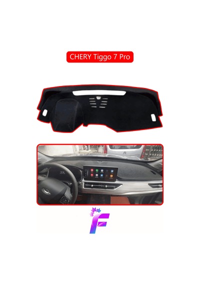 Chery Tiggo 7 Pro Araca Özel Torpido Örtüsü Ön Göğüs Kılıfı Tam Koruma Oto Aksesuar D39 Kırmızı