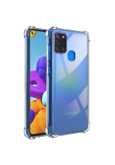 Samsung Galaxy Uyumlu A21s Shock Absorbing Darbe Emicili Şeffaf Silikon Kılıf Şeffaf
