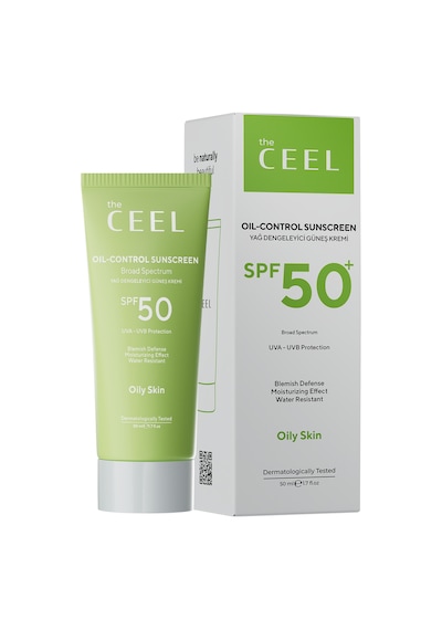 The Ceel Yağlı Ciltler İçin Yağ Dengeleyici SPF 50+ Güneş Kremi 50 ml