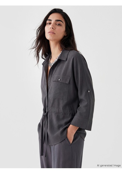 Lcw Vision Gri Regular Fit Kadın Gömlek