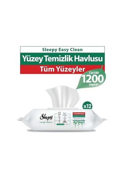 Sleepy Easy Clean Yüzey Temizlik Havlusu 12 X 100'Lü 1200 Yaprak