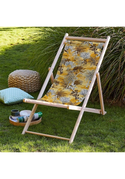 Bluehomeconcept Adawall Sarı Tropikal Katlanabilir Şezlong