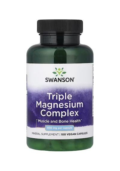 Swanson Triple Magnesium Magnezyum Citrate , Oxide Complex Muscle And Bone 400 Mg 100 Vegan Caps