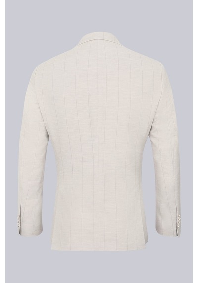 Hatemoğlu Gri Slim Fit Çizgili Sivri Yaka Keten Casual Takım Elbise Hatemoğlu Gri Slim Fit Çizgili Sivri Yaka Keten Casual Takım Elbise