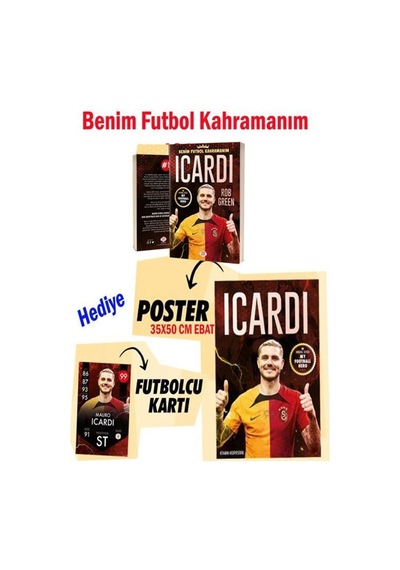 Icardi Benim Futbol Kahramanım / 35x50 Cm Ebat Poster Ve Futbolcu Kartı Hediye