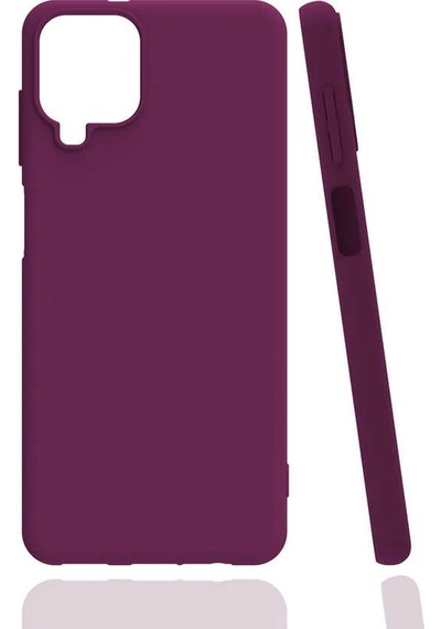 Noktaks - Samsung Galaxy Uyumlu A12 - Kılıf Mat Soft Esnek Biye Silikon - Mor