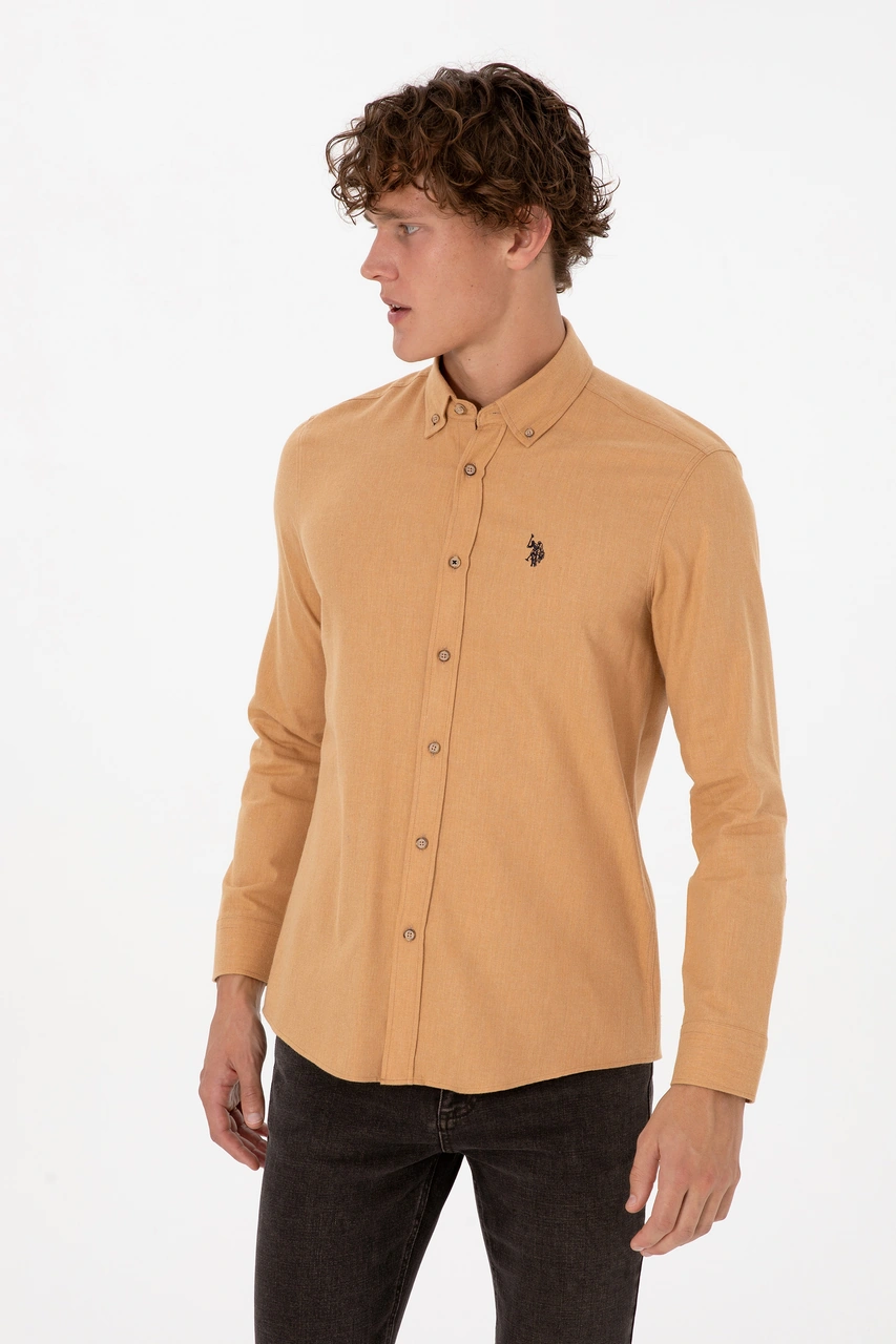 U.s. Polo Assn. Erkek Camel Gömlek Basic 50316721-vr015 Camel