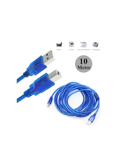 10 Metre Usb2.0 Filtreli Yazıcı Tarayıcı Kablosu