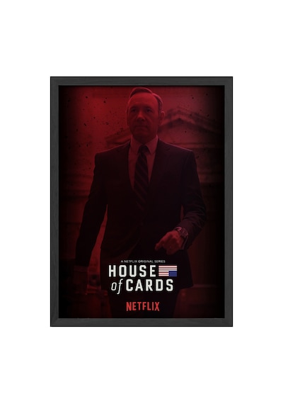 House Of Cards Siyah Ahşap Çerçeveli Poster, Film Duvar Tablosu
