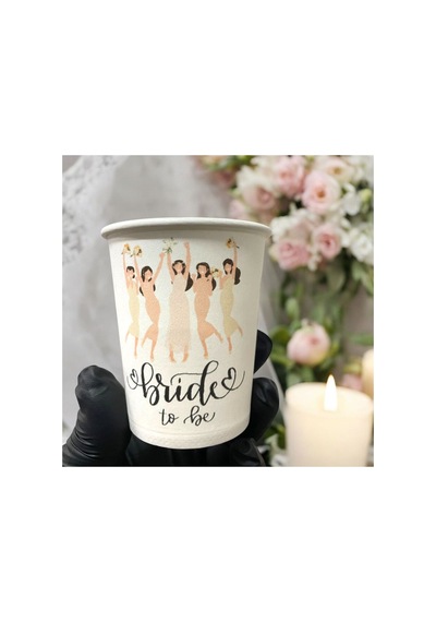 Bekarlığa Veda-bride To Be Temalı Tek Kullanımlık 7 Oz 50 Adet Karton Bardak 1