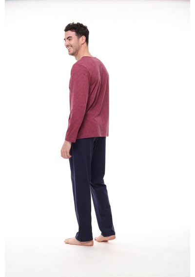 Pijadore 1404 Erkek Uzun Kollu Düğmeli Pijama Takım 001