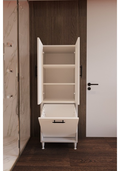Orkide Çamaşır Sepetli 2 Kapaklı Çok Amaçlı Dolap Banyo Kirli Çamaşır Dolabı Beyaz Orkide Çamaşır Sepetli 2 Kapaklı Çok Amaçlı Dolap Banyo Kirli Çamaşır Dolabı Beyaz