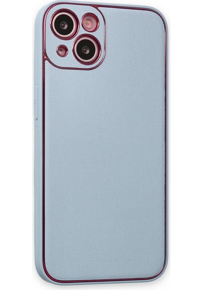 Ilkeshop Newface Apple iPhone Uyumlu 14 Plus Kılıf Coco Deri Silikon Kapak - Sky Blue
