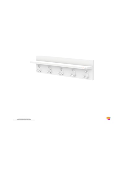 Modilayn Kedi Serisi 5 Li Banyo Askısı Seti 76,4x18cm 15 Kancalı Raflı Düzenleyici Yer Tasarrufu Beyaz