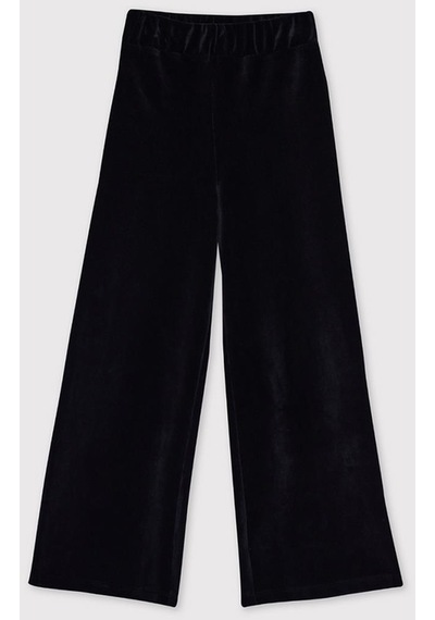 Kids Girl Geniş Paça Kadife Siyah Jogger Siyah