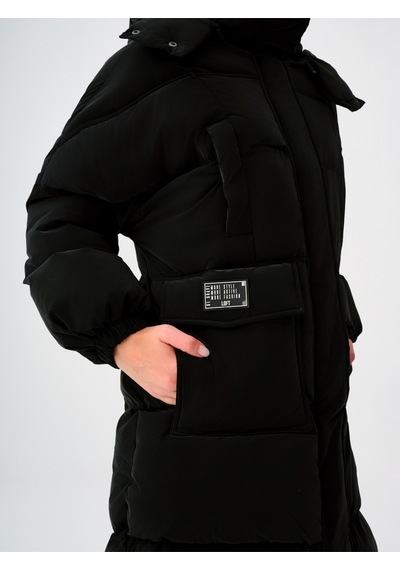 Loose Fit Kadın Mont Siyah
