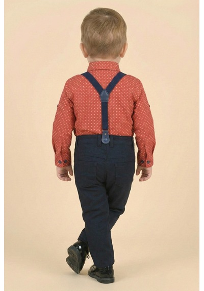 Mnk Baby & Kids Erkek Bebek Askı Papyon Gömlek Pantolon Takım M00785 Bordo