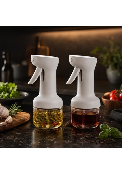 2'li 280 Ml Cam Sprey Yağlık Seti, Tetikli Püskürtmeli Yağ Ve Sirke Şişesi, Salata Mutfak Ve Airfryer Kullanımı Diğer