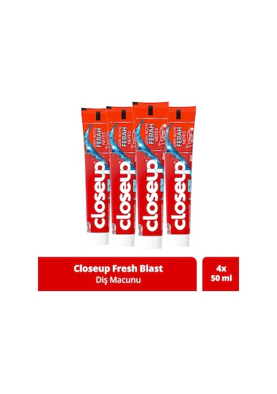 Close Up Diş Macunu Fresh Blast Ağız Bakım Suyu Etkili 4 x 50 ML