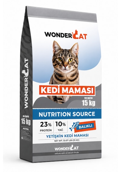 Wondercat Balıklı Yetişkin Kedi Maması 15 Kg