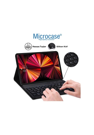 Microcase Apple Uyumlu iPad Pro 11 2021 Bluetooth Klavyeli Standlı Kılıf Bkk4