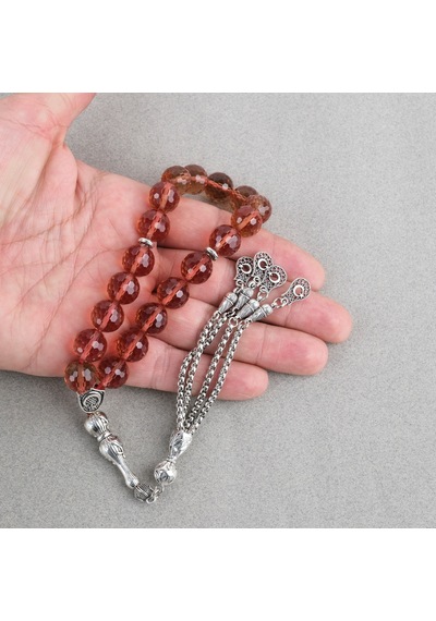 Orijinal Zultanit Taşı Metal İmameli Basık Küre Kesim 12x13mm Tesbih