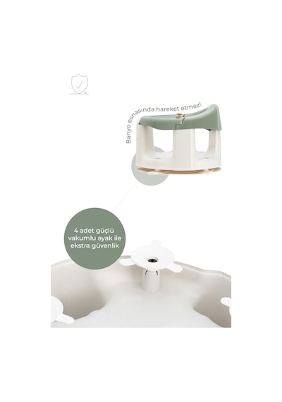 Babyjem Önden Açılır Mama Sandalye Oturağı Ve Minderi - 2 ' li Set Soft Yeşil