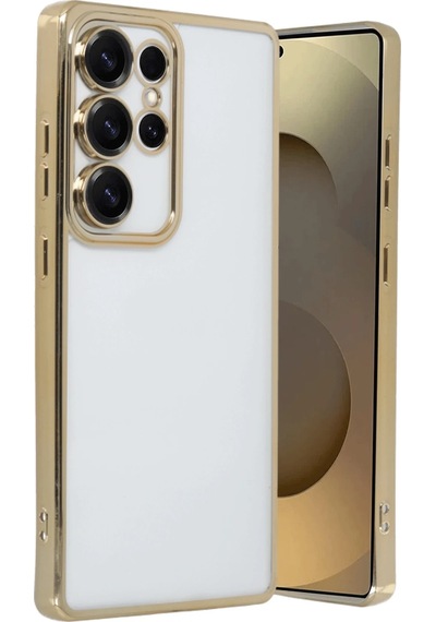 Newface Samsung Galaxy Uyumlu S25 Ultra Kılıf Razer Lensli Silikon Semeglbl - 95 - Gold