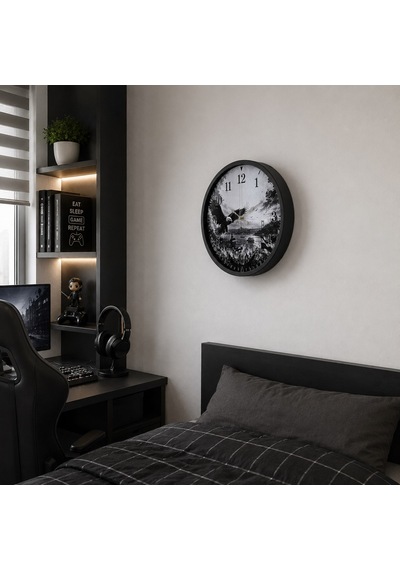 Büro Ev Ofis Dekoru İçin 36cm Siyah Efsane Kartal Cm Duvar Saati Diğer
