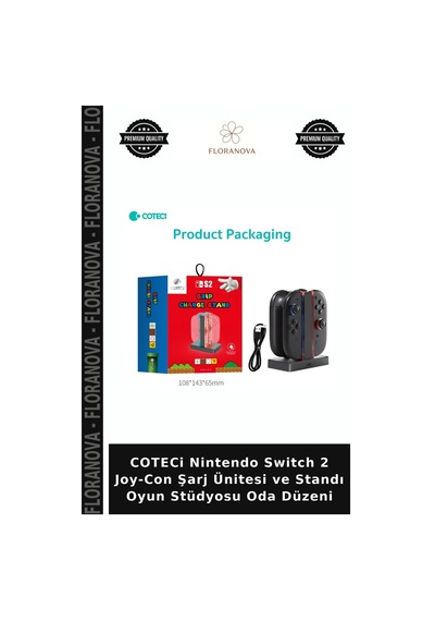 Coteci Nintendo Switch 2 Joy-con Şarj Ünitesi Ve Standı Oyun Stüdyosu Oda Düzeni