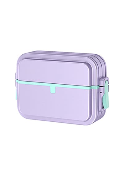 Apple Uyumlu AirPods Pro 2. Nesil İle Kılıf Kilit İnce Çizgi Dizayn Case 404 Lila