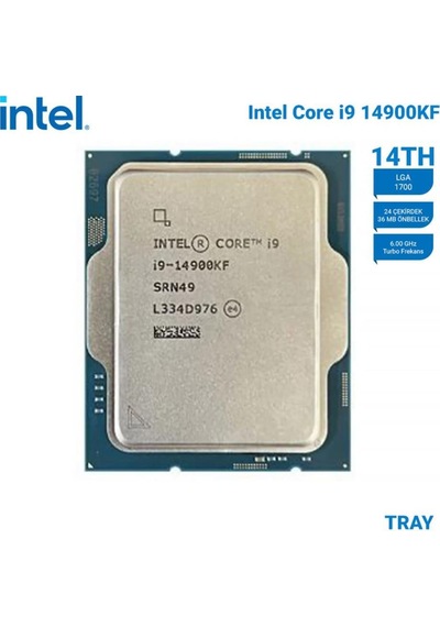 Intel Core İ9 14900kf Tray 3.2ghz 36mb Önbellek 24 Çekirdek 1700 10nm Kutusuz İşlemci