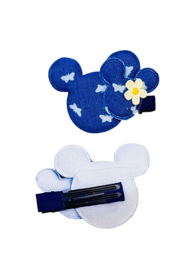 Minnie Kot Desenli Kız Çocuk Toka Mavi