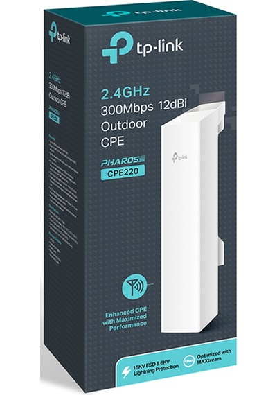 Tp-lınk Cpe220, 300mbps, 2.4ghz Wifi, 12dbi Anten, 13km Menzil, Noktadan Noktaya, Dış Mekan, Access Point Cpe