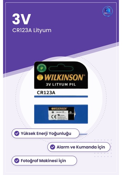 Lityum Pil Cr123a 3v Yüksek Enerji Yoğunluklu Alarm Kumanda Ve Fo