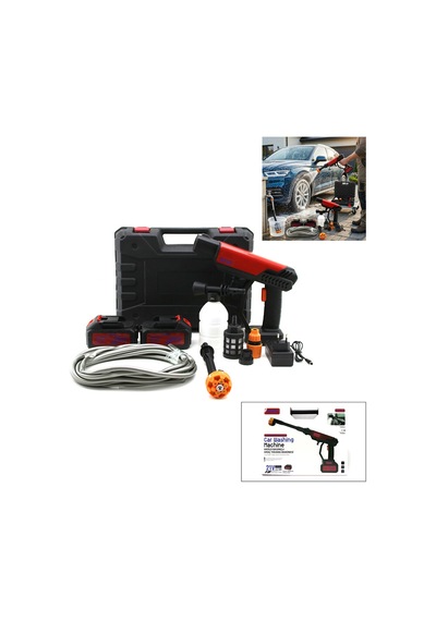 Oto - Araç Yıkama Makinesi Şarjlı - Yedek Bataryalı 135w - 19000 Rpm 12000 Mah - 21v 0.62bar A-130 4741