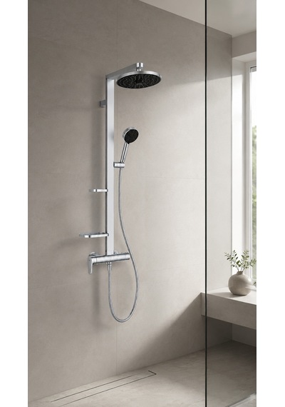 Ideal Ceraflow Alu+ Duş Sistemi-silver-aplike Duş Gümüş