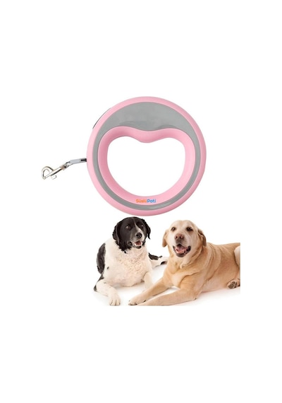 Süslüpati Otomatik Köpek Gezdirme Tasması Pembe 2.5 Metre Pembe