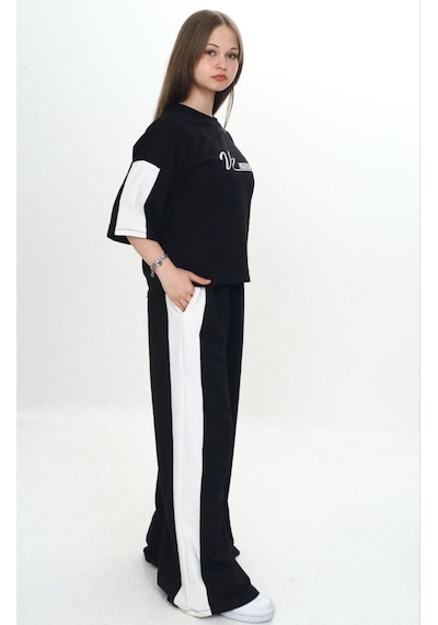 Kız Çocuk %100 Pamuk London Baskılı Oversize Garnili Truvakal Kollu Eşofman Takımı-293-eşt-0010 Siyah Kız Çocuk %100 Pamuk London Baskılı Oversize Garnili Truvakal Kollu Eşofman Takımı-293-eşt-0010 Siyah