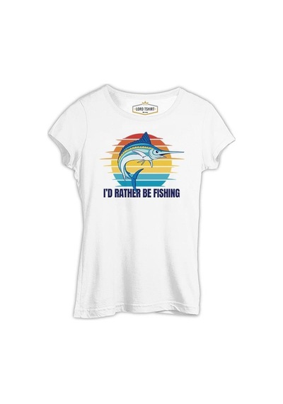 A Swordfish With A I'd Rather Quote Beyaz Kadın Tshirt 001