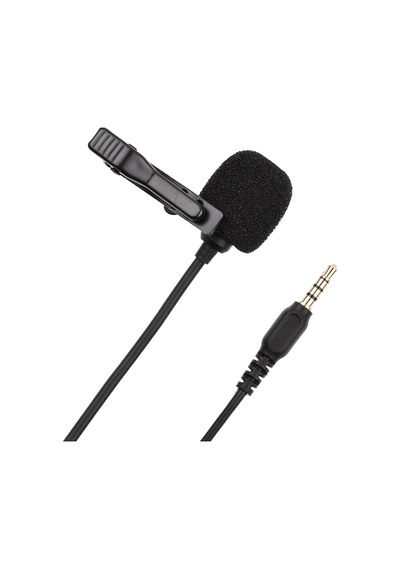Mufunye Mini Klipsli Yaka Mikrofonu Yaka Kondansatör Mikrofonu 3.5mm Trrs Fişi 1.5m Kablo Rüzgarlıklı Akıllı
