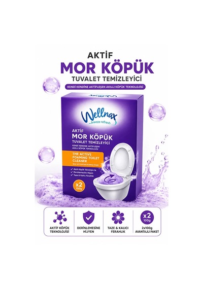 Wellnax Aktif Mor Köpük Tuvalet Temizleyici 2x100 G