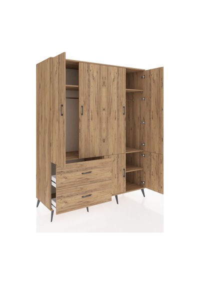Kronos Gardrop 5 Raflı 2 Çekmeceli 2 Askılı 176x59x221 Çam-çam Çam Kronos Gardrop 5 Raflı 2 Çekmeceli 2 Askılı 176x59x221 Çam-çam Çam